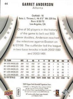 2009 Upper Deck Signature Stars #44 Garret Anderson Back