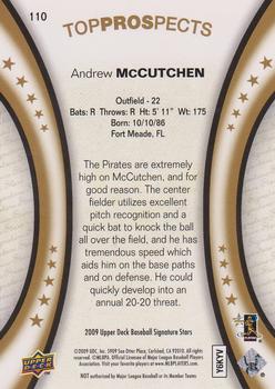 2009 Upper Deck Signature Stars #110 Andrew McCutchen Back