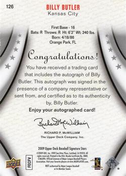 2009 Upper Deck Signature Stars #126 Billy Butler Back