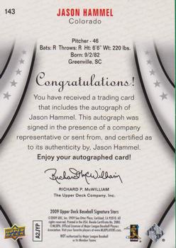 2009 Upper Deck Signature Stars #143 Jason Hammel Back