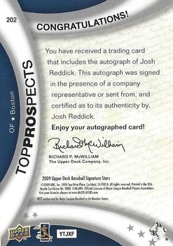 2009 Upper Deck Signature Stars #202 Josh Reddick Back