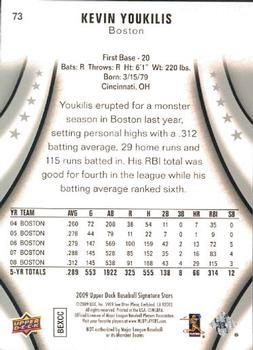 2009 Upper Deck Signature Stars #73 Kevin Youkilis Back