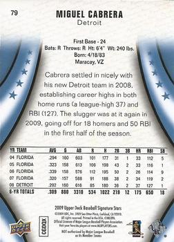 2009 Upper Deck Signature Stars - Blue #79 Miguel Cabrera Back
