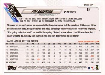 2021 Topps Opening Day #15 Tim Anderson Back