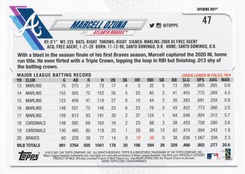 2021 Topps Opening Day #47 Marcell Ozuna Back