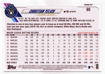 2021 Topps Opening Day #60 Christian Yelich Back