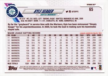 2021 Topps Opening Day #65 Kyle Seager Back