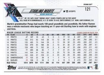 2021 Topps Opening Day #121 Starling Marte Back