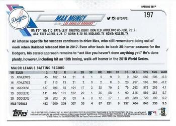 2021 Topps Opening Day #197 Max Muncy Back