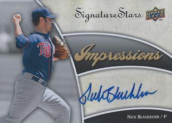 2009 Upper Deck Signature Stars - Impressions Signatures #IMP-NB Nick Blackburn Front