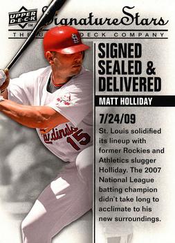 2009 Upper Deck Signature Stars - Signed Sealed and Delivered #SSD-1 Matt Holliday Front