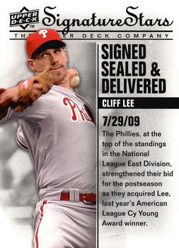 2009 Upper Deck Signature Stars - Signed Sealed and Delivered #SSD-6 Cliff Lee Front