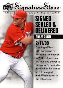 2009 Upper Deck Signature Stars - Signed Sealed and Delivered #SSD-7 Adam Dunn Front
