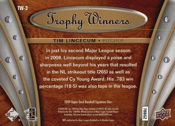 2009 Upper Deck Signature Stars - Trophy Winners #TW-3 Tim Lincecum Back