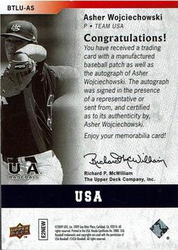 2009 Upper Deck Signature Stars - USA By the Letter Autographs #BTLU-AS Asher Wojciechowski Back