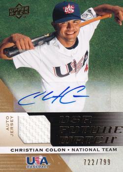 2009 Upper Deck Signature Stars - USA National Team Future Watch Jersey Autographs #UFWA-2 Christian Colon Front