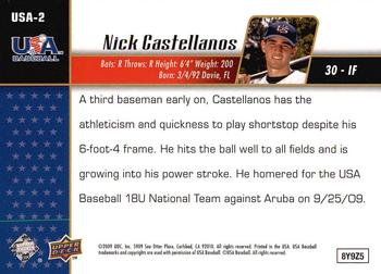 2009 Upper Deck Signature Stars - USA Star Prospects #USA-2 Nick Castellanos Back