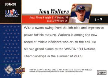 2009 Upper Deck Signature Stars - USA Star Prospects #USA-20 Tony Wolters Back