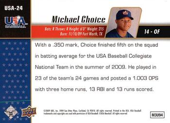 2009 Upper Deck Signature Stars - USA Star Prospects #USA-24 Michael Choice Back