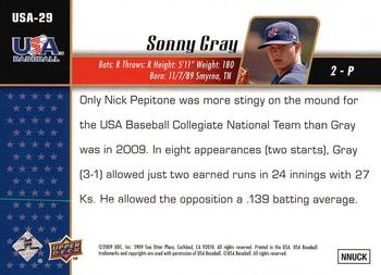 2009 Upper Deck Signature Stars - USA Star Prospects #USA-29 Sonny Gray Back