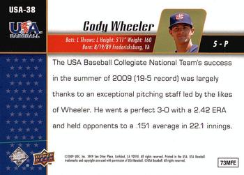 2009 Upper Deck Signature Stars - USA Star Prospects #USA-38 Cody Wheeler Back
