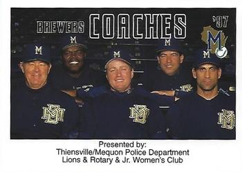 1997 Milwaukee Brewers Police - Thiensville/Mequon Police Department, Lions & Rotary & Jr. Women's Club #NNO Brewers Coaches Front