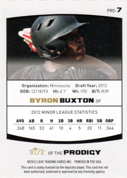 2012 Leaf Rize Draft - Prodigy #PRO-7 Byron Buxton Back
