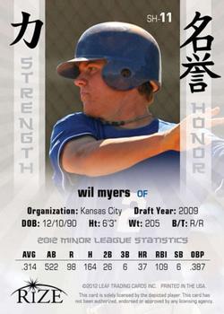2012 Leaf Rize Draft - Strength and Honor #SH-11 Wil Myers Back