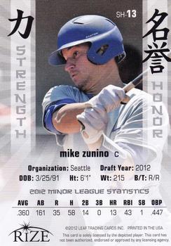 2012 Leaf Rize Draft - Strength and Honor #SH-13 Mike Zunino Back