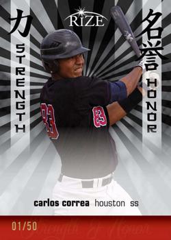 2012 Leaf Rize Draft - Strength and Honor Black #SH-3 Carlos Correa Front