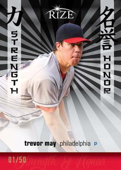 2012 Leaf Rize Draft - Strength and Honor Black #SH-10 Trevor May Front