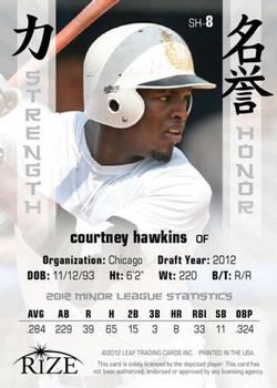 2012 Leaf Rize Draft - Strength and Honor Gold #SH-8 Courtney Hawkins Back
