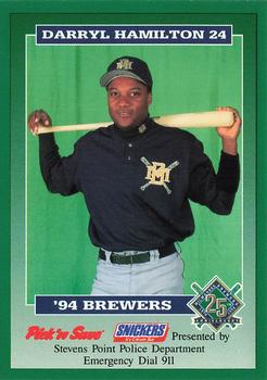 1994 Milwaukee Brewers Police - Stevens Point Police Department #NNO Darryl Hamilton Front