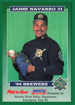 1994 Milwaukee Brewers Police - Stevens Point Police Department #NNO Jaime Navarro Front
