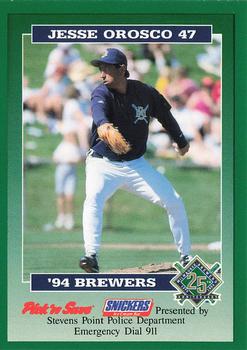 1994 Milwaukee Brewers Police - Stevens Point Police Department #NNO Jesse Orosco Front