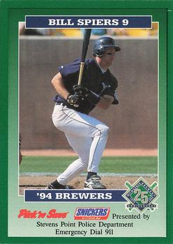 1994 Milwaukee Brewers Police - Stevens Point Police Department #NNO Bill Spiers Front
