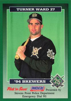 1994 Milwaukee Brewers Police - Stevens Point Police Department #NNO Turner Ward Front