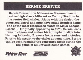 1994 Milwaukee Brewers Police - Waukesha Police Department #NNO Bernie Brewer Back