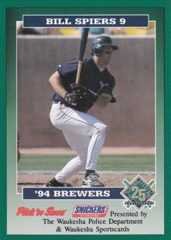 1994 Milwaukee Brewers Police - Waukesha Police Department #NNO Bill Spiers Front