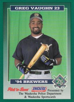 1994 Milwaukee Brewers Police - Waukesha Police Department #NNO Greg Vaughn Front