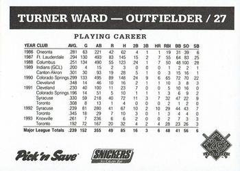 1994 Milwaukee Brewers Police - West Bend Police Department #NNO Turner Ward Back