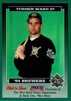 1994 Milwaukee Brewers Police - West Bend Police Department #NNO Turner Ward Front
