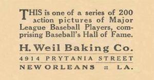 1916 Weil Baking (D329) #58 Ray Fisher Back