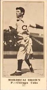 1916 Globe Clothing (H801-9) #17 Mordecai Brown Front