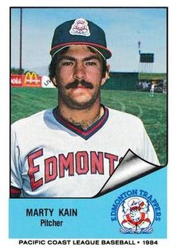 1984 Cramer - Edmonton Trappers Glossy #100 Marty Kain Front