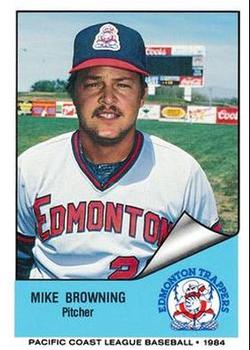1984 Cramer - Edmonton Trappers Glossy #114 Mike Browning Front