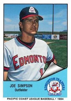 1984 Cramer - Edmonton Trappers Glossy #115 Joe Simpson Front