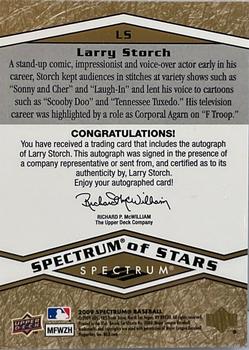 2009 Upper Deck Spectrum - Spectrum of Stars Autographs #LS Larry Storch Back