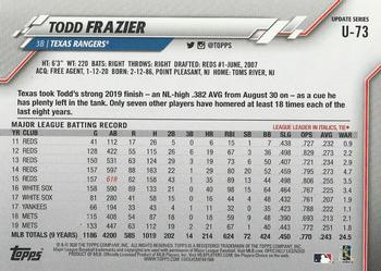 2020 Topps Update - Red #U-73 Todd Frazier Back