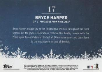 2020 Topps MLB Advent #17 Bryce Harper Back